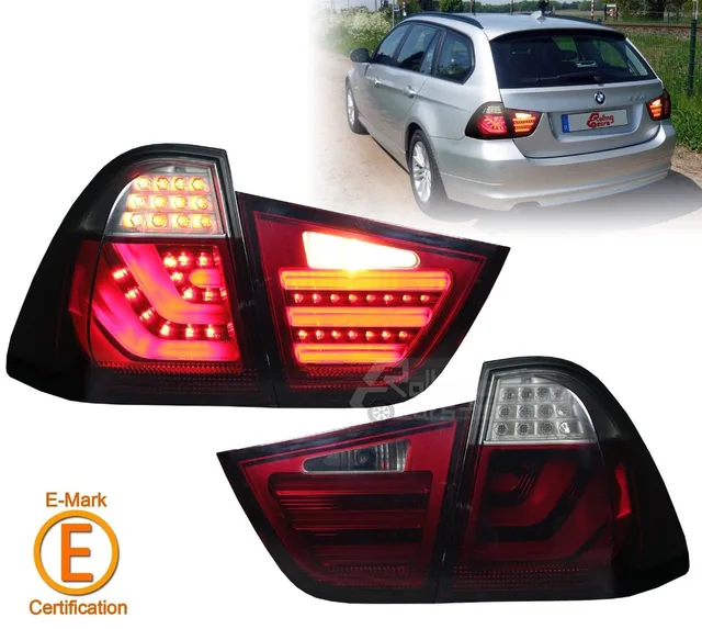 Tail Light Brake Lamp For BMW E91 Touring Wagon Smoke w/LED Light Bar
