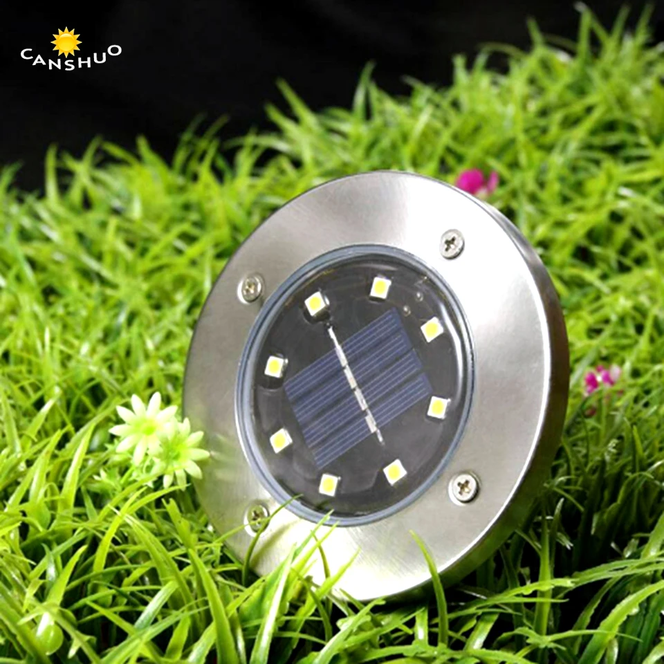 Goede 4 8LED Solar Light Led Begraven Licht Onder Grond Waterdicht Tuin Pathway Duurzaam Decking Lamp Wit Warm Wit art Deco Lampen