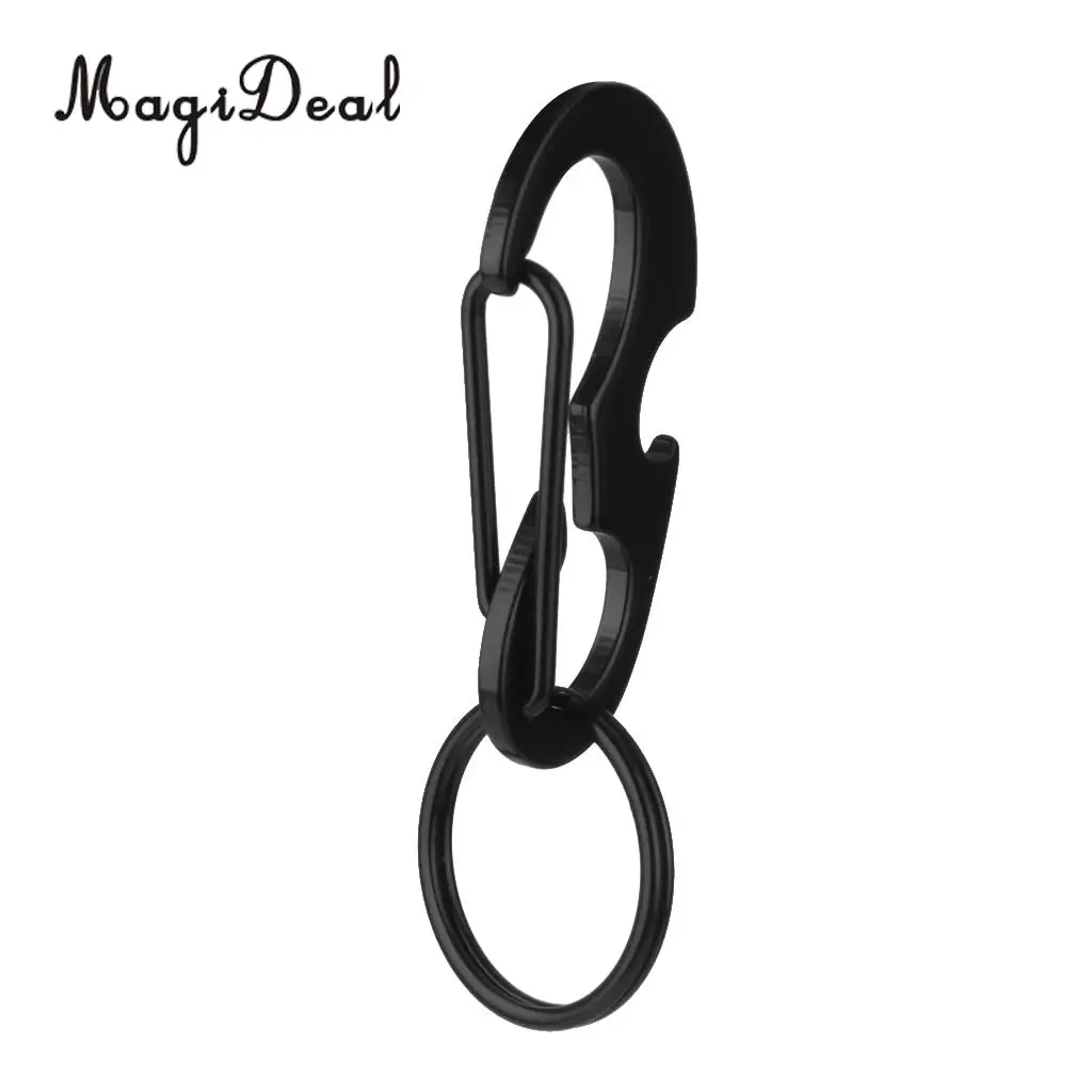 MagiDeal Light Weight Steel Buckle Hang Carabiner Buckle Keychain Hook Outdoor Accessory Black for Camping Travell Hiking Acces