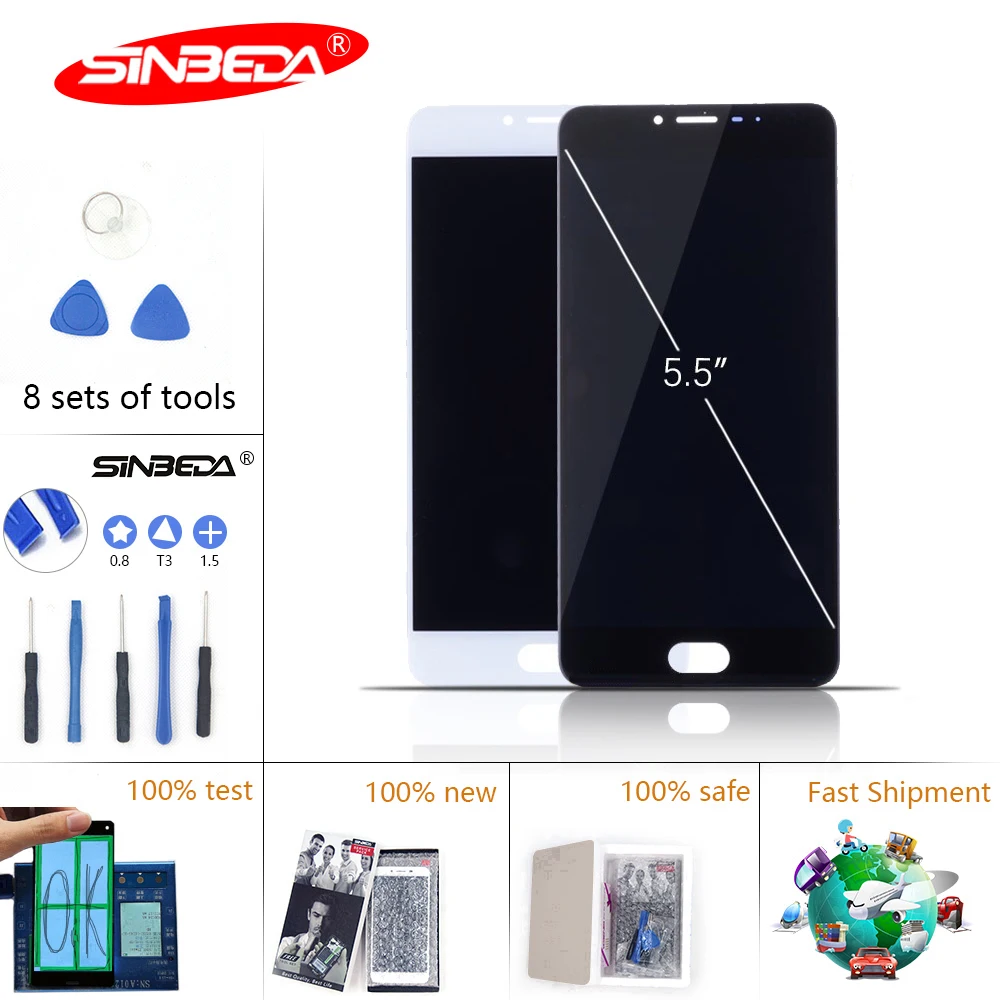 

5.5"Sinbeda Display For MEIZU U20 LCD Touch Screen with Frame Digitizer Assemble Replacement Parts For Meizu U20 Display