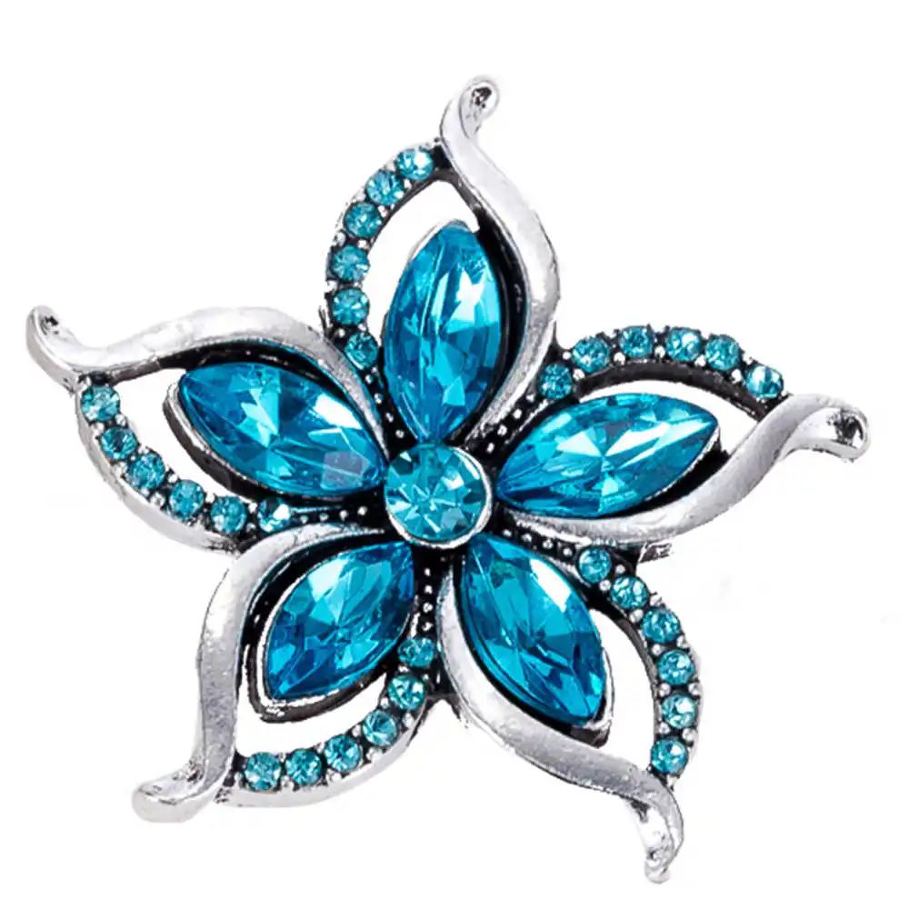 

Snap button 18 mm metal snaps for snaps bracelets fit ginger snaps jewelry crystal flower snap TZ9025