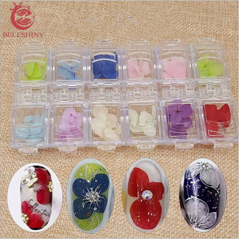 12 Design Nail dried Flowers Charms Wheel Manicure 3D Nail Art