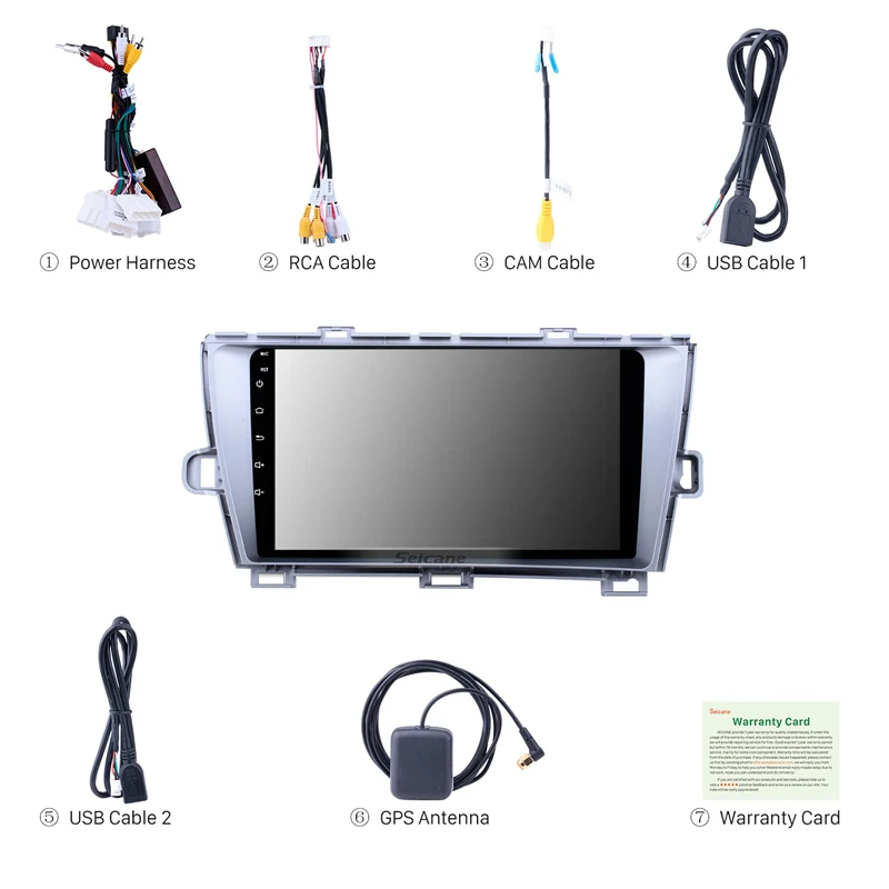 Sale Seicane 2Din Android 8.1 9" Head Unit Car Radio Stereo GPS car Multimedia Player For Toyota Prius 2009-2013 Left hand driver 4