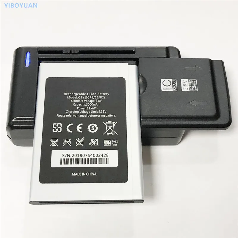 3,8 V 3000 mAh(1ICP5/56/82) для OUKITEL C8 Батарея+ YIBOYUAN SS-C1 Универсальный Зарядное устройство