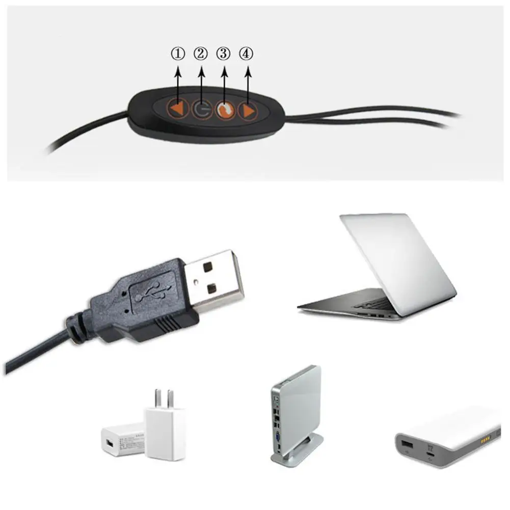 3 Вт USB Диммируемый светодиодный настольный светильник с двумя головками для
