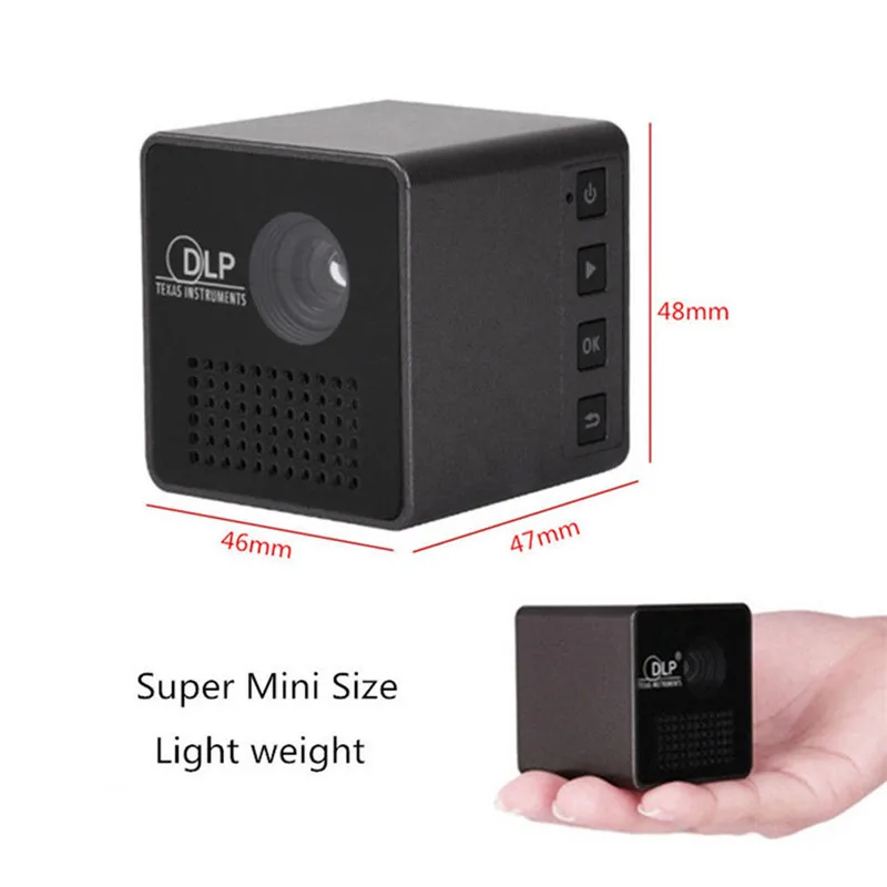 

1080P FHD P1+ DLP Wifi LED Mini Pocket Projector Home Theater Multimedia USB/TF High Quality
