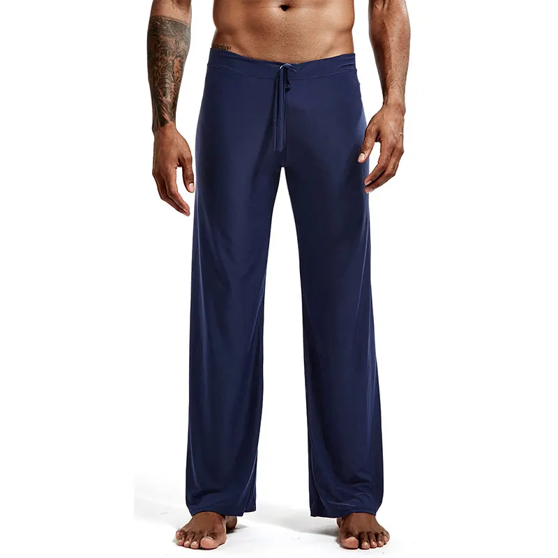 

Men's Silky Sleep Bottoms with Drawstring Pajamas Lounge Pants Sleepwear Comfortable Male Summer Cool Home Pants Yoga Wear