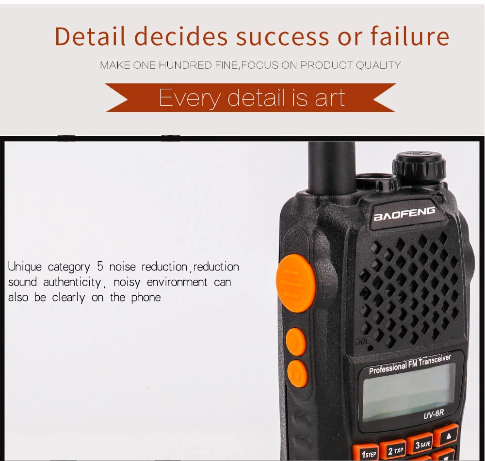 Baofeng UV-6R двухстороннее радио walky talky Профессиональный для sdr hf трансивер CTCSS DCS RX/TX звуковой сигнал VOX Функция uv6r ham радио cb