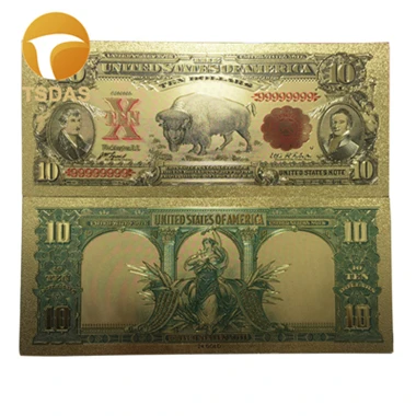 10 шт./лот банкнота из американского золота 1899 год один доллар позолоченная банкнота для подарков - Цвет: 1901 year 10 USD