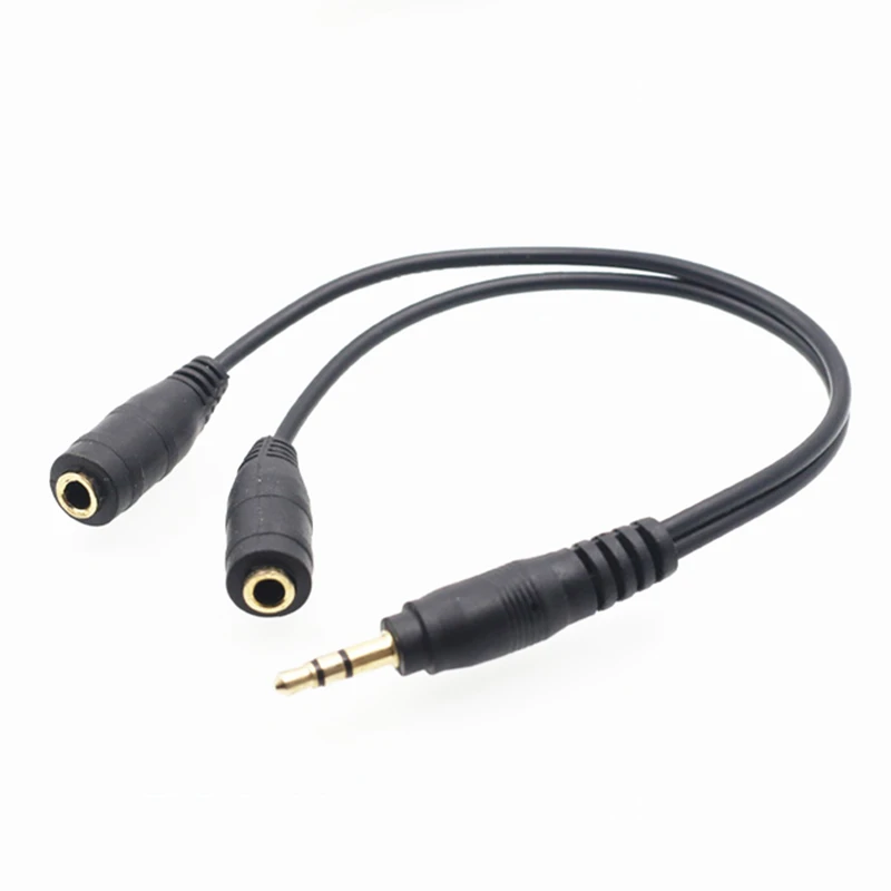 Rankman 10pcs 3.5 Jack Male to 2 Female 3.5mm Audio Extension AUX Cable Y Splitter Line for Speaker Phone Car Earphone MP3
