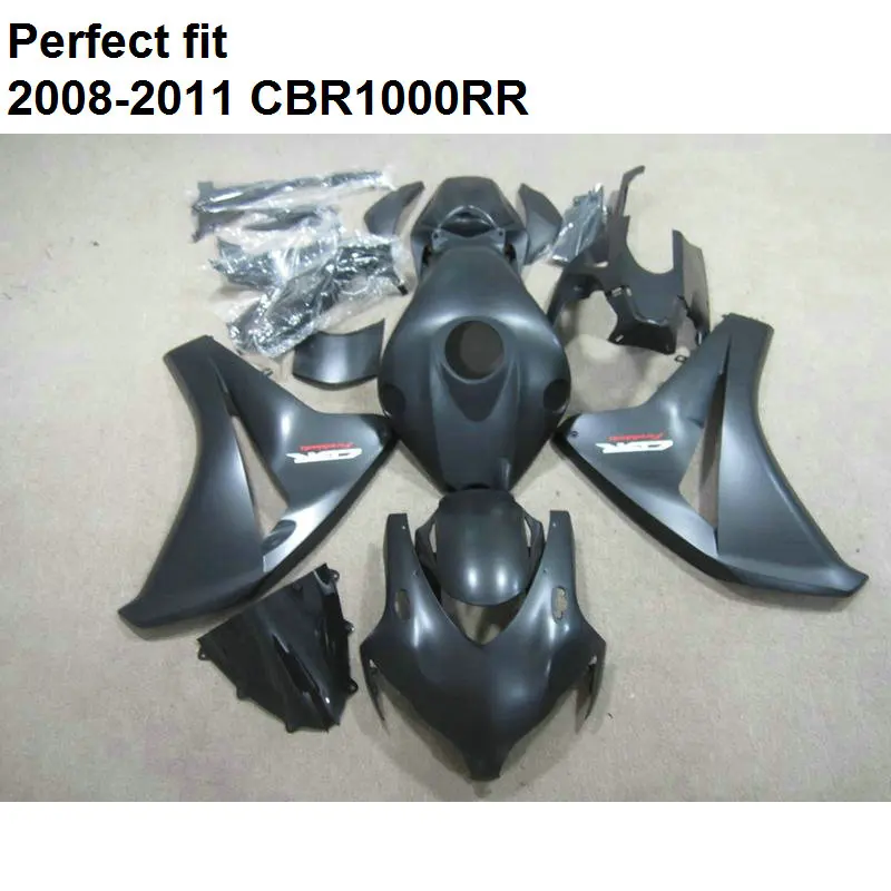 Motorcycle Bodywork Fairing Kit For Honda Cbr1000rr 08 09 10 11 Matte Black Fairings Set Cbr