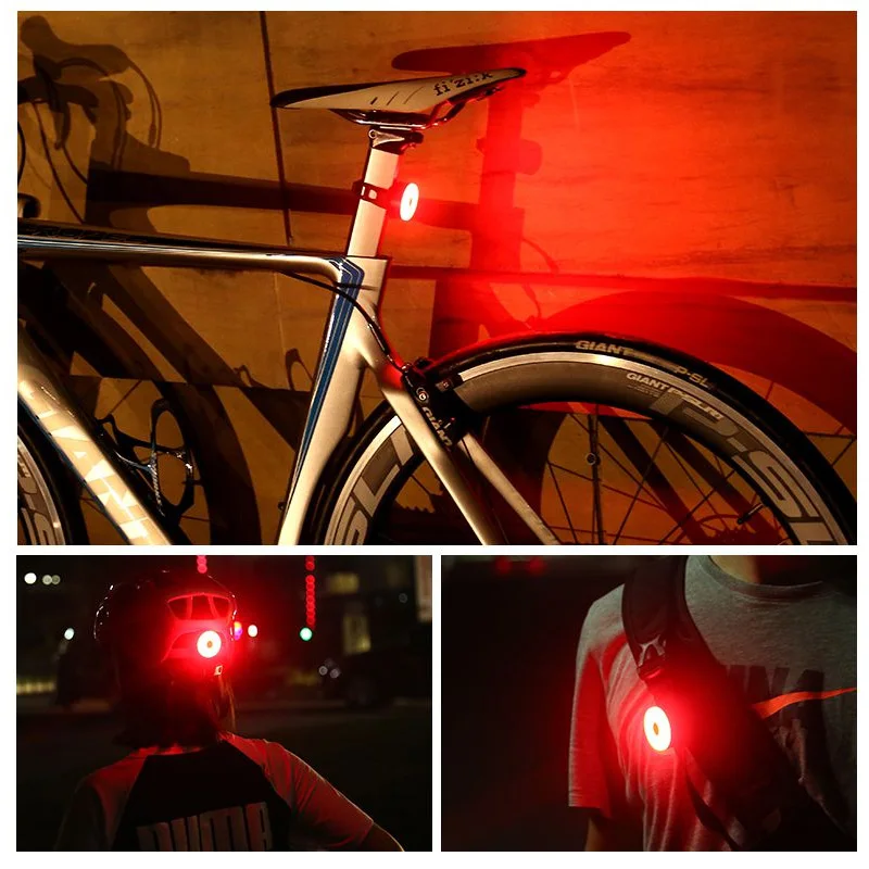 Bicycle Rear Light USB Rechargeable IPX8 Waterproof Bike Light For MTB Helmet