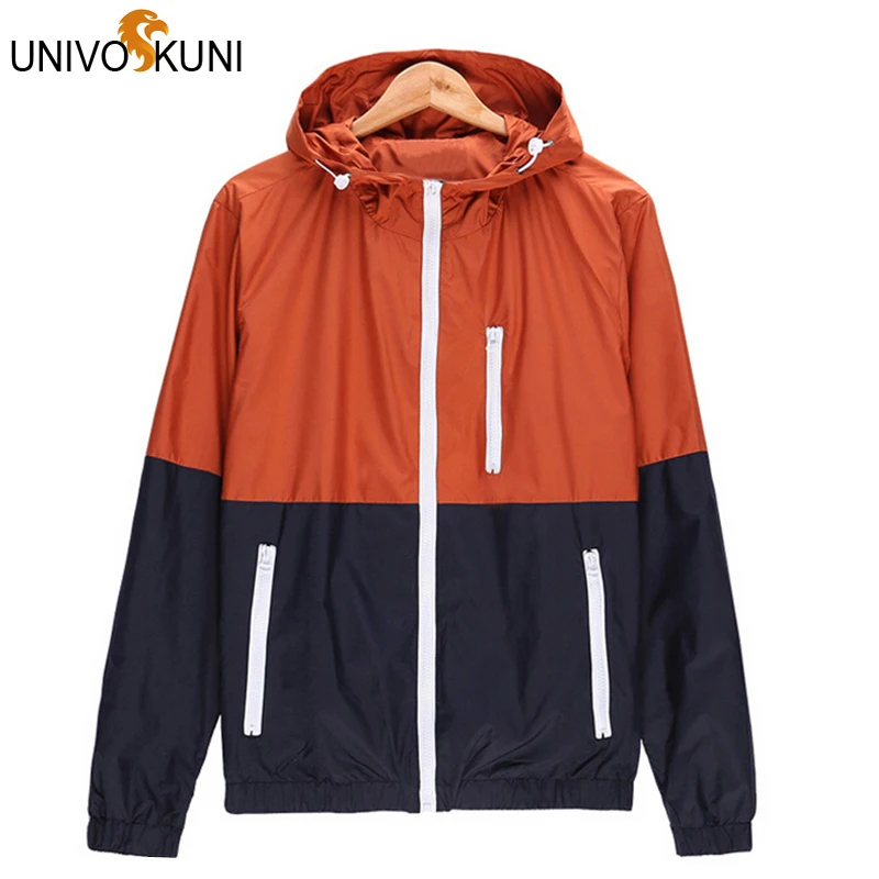 UNIVOS KUNI Повседневная куртка тонкая мужская летняя ветровка Jaqueta De Masculina Спортивная