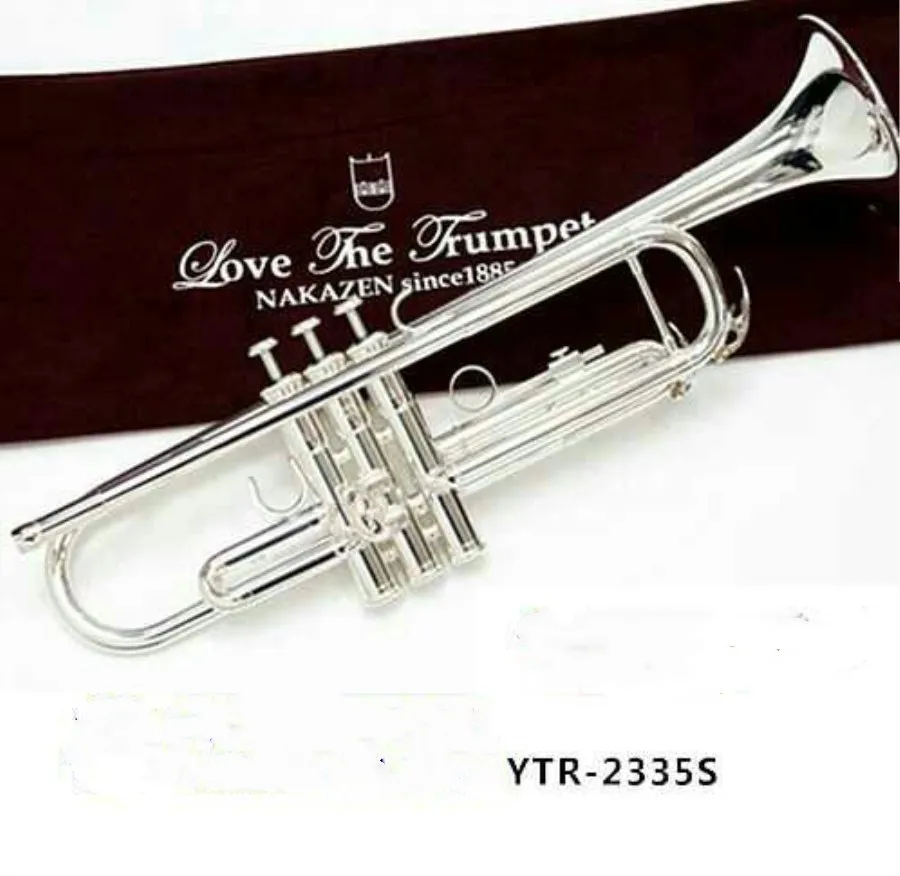 

Free shipping Trumpet High quality New Japan trumpet YTR-2335S silver plateds small Musical instruments Professional
