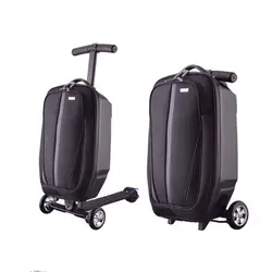 LeTrend Многофункциональный скейтборд чемодан на колесиках колеса 20 дюймов креативный ленивый носить на тележке компьютер дорожная сумка
