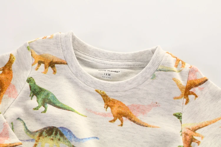 Conjuntos de Crianças Camisa + Calças Pouco Maven Novos Meninos Outono Algodão Marca Manga Longa Dinossauro Impressão t 20208 2020 21 meninos outono algodão marca manga longa dinossauro