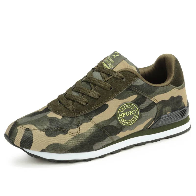 Canvas Travel Shoes Cadet Camouflage Flat Bottomed