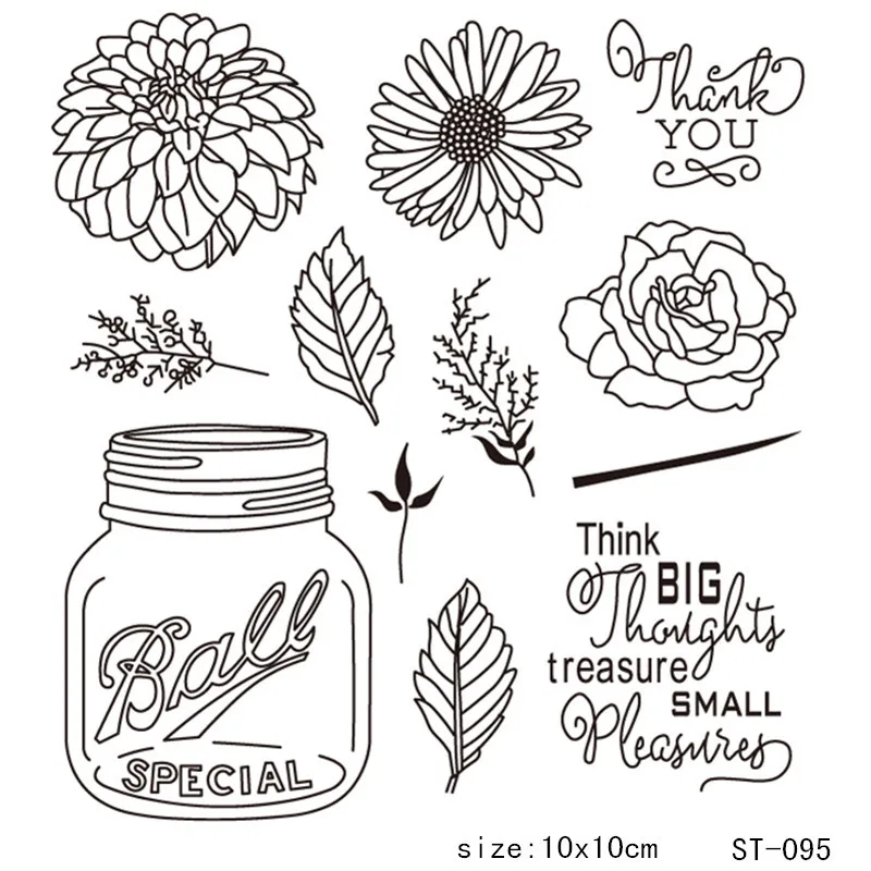 

clear thank you stamps flower card making deco jar craft stamps for scrapbooking