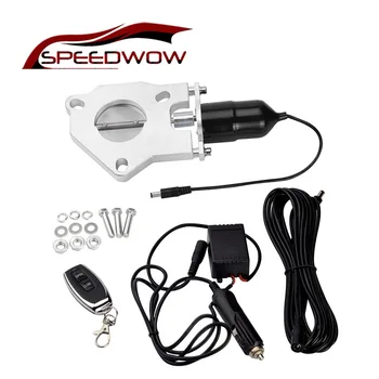 Speedwow 2.25インチステンレス鋼ヘッダyパイプ車電気排気カットアウトとバルブキットブローオフリモートコントロールスイッチ