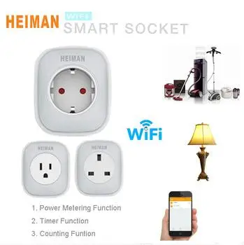 Heiman Zigbee Smart Wall socket Zigbee alliance Power switch Socket control power on off socket power wall plug