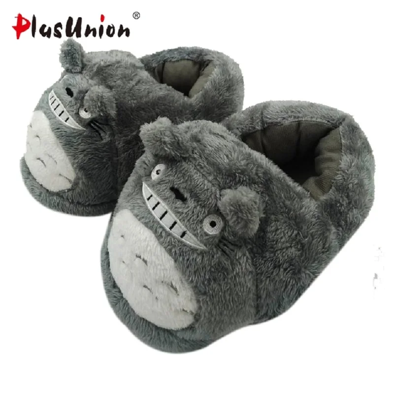 

cartoon cute totoro indoor slippers unisex plush winter house warm shoes adult women animal furry fluffy rihanna slipper home