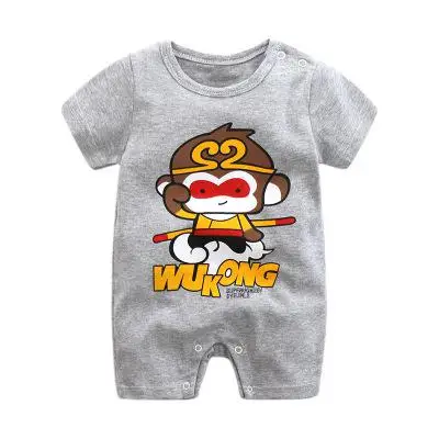 Summer New Style Short Sleeved Girls Dress Baby Romper Cotton Newborn Body Suit Baby Pajama Boys Animal Monkey Rompers 2022 hot Bamboo fiber children's clothes Baby Rompers