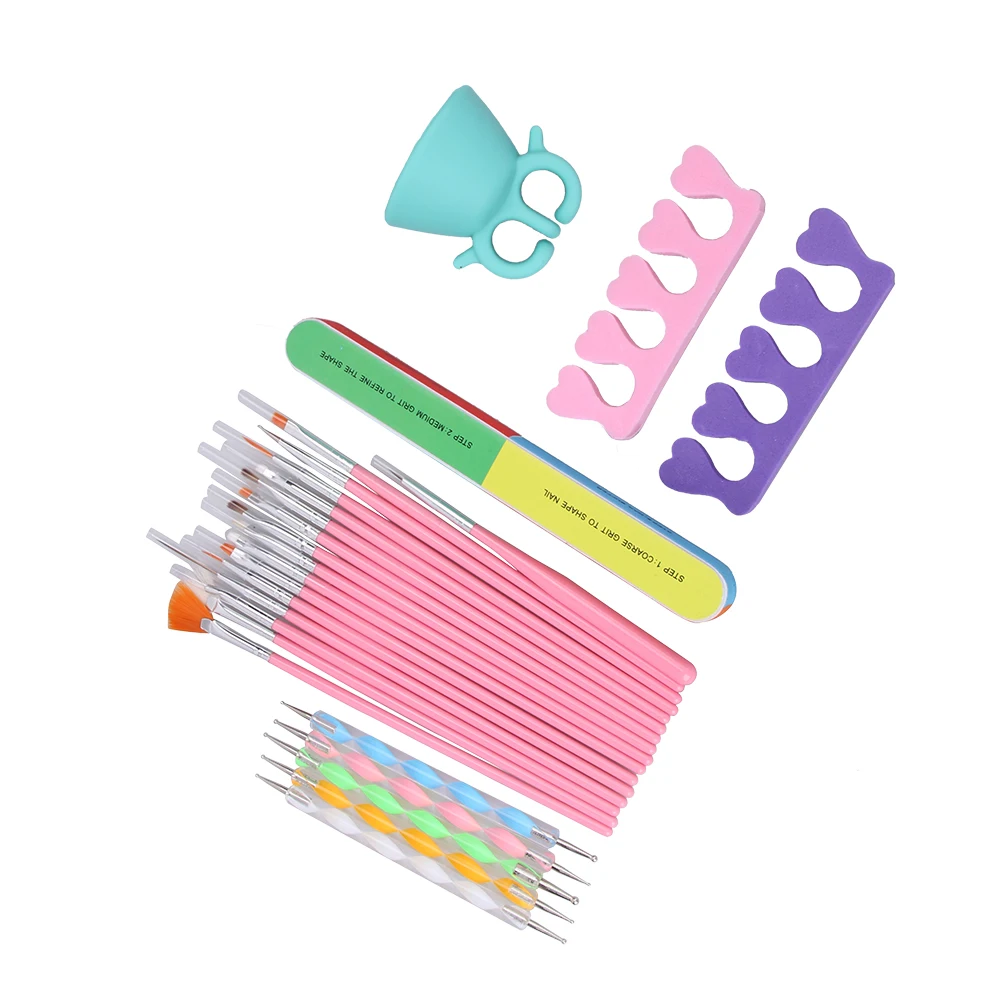 Multifunction Nail Art Tool Set Nail Art Brush Finger Separator Polish