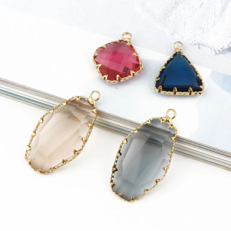 

1pc European Clear Crystal Earrings Charms Bracelet Findings DIY With Hole Pendant Making Women Fine Jewelry Accessories C178