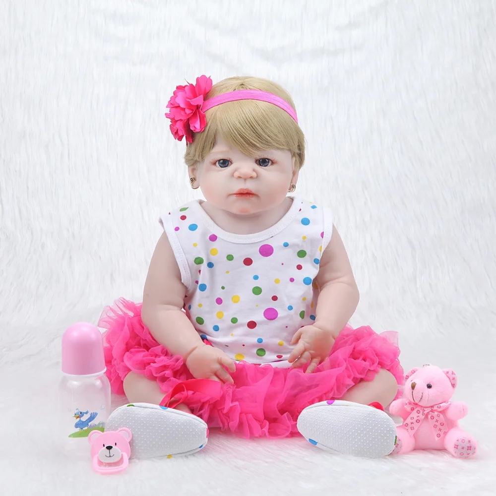 

22 "full body silicone reborn baby dolls toys for children gift can enter the water baby dolls alive reborn bonecas brinquedos