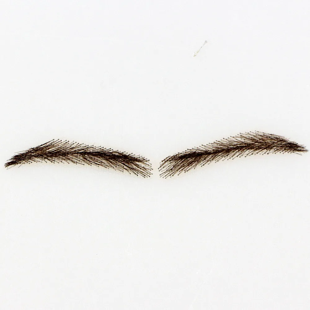 004 накладные брови с бровей топ / брови человеческих волос, ручной работы накладные брови с волосами