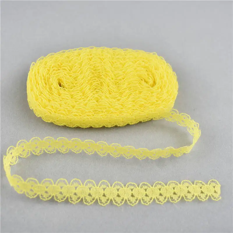 

10 yards of beautiful Yellow lace ribbon 14MM wide african lace fabric Embroidered Net lace trimmings for sewing Decoration