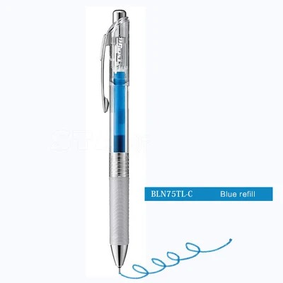 JIANWU Japan Pentel прозрачный цветной стержень сменный гелевый карандаш Ограниченная серия пресс-ручка BLN75 нейтральная ручка kawaii школьные принадлежности 0,5 мм - Цвет: blue refill