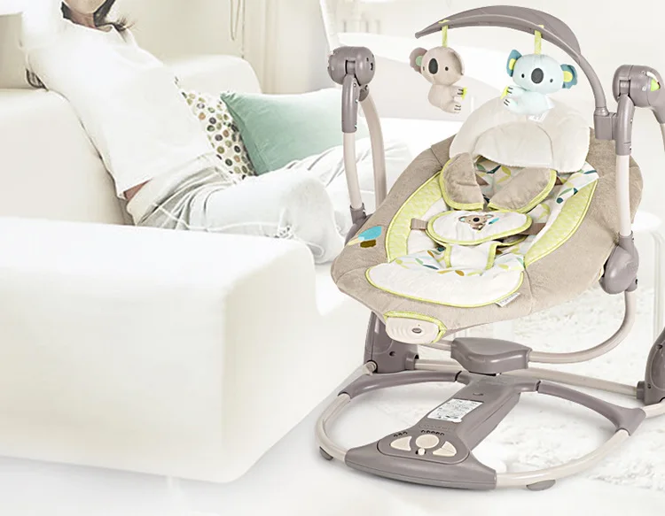 Многофункциональная музыкальная электрическая колыбель для сна для новорожденного ребенка, складная колыбель, кресло-качалка с удобной подушкой