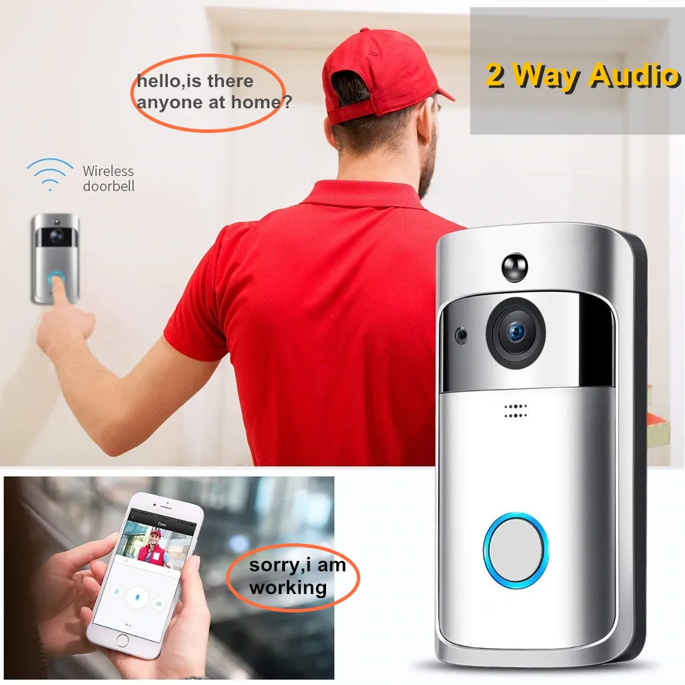 Video doorbell wifi wireless ip camera security 1080P HD smart waterproof night vision home video intercom/doorbell system      