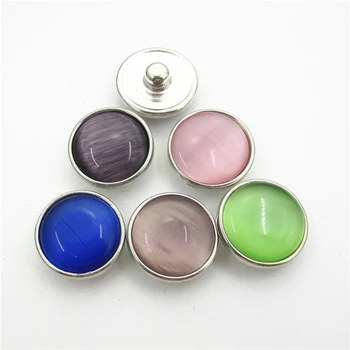 

Mix color 50pcs/lot 18mm Cat's Eyes Opal Snap Buttons DIY snap bracelet necklace snap pendant charms diy snap jewelry