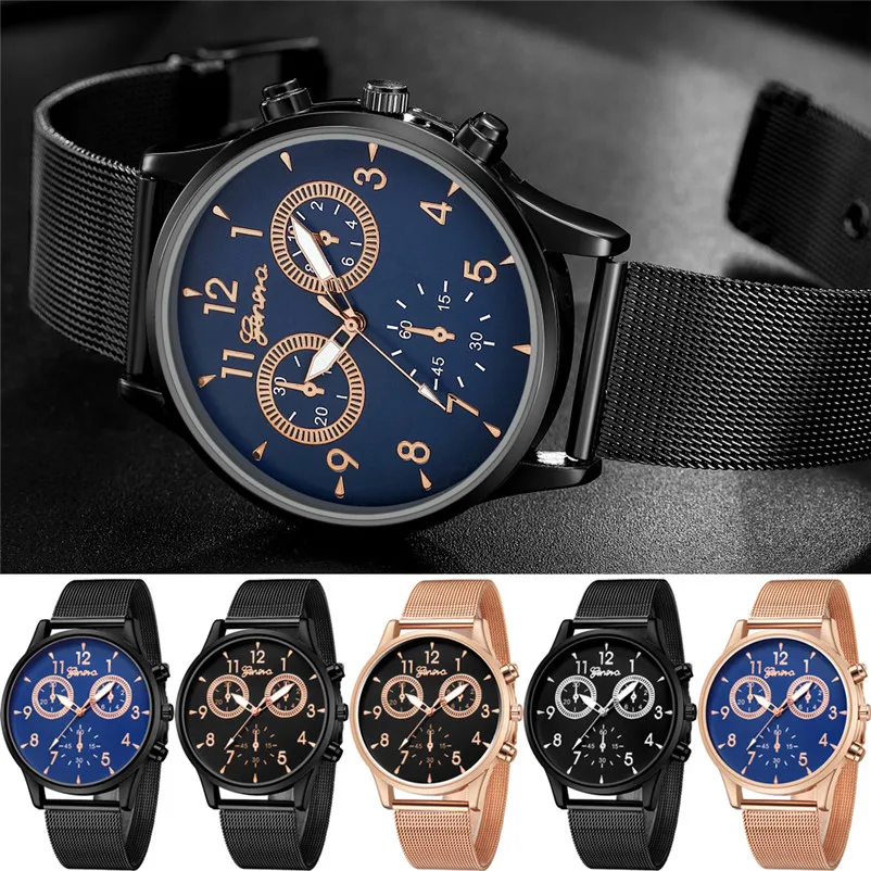 Fashion mens watches top brand luxury quartz-watch Sport Stainless Steel Band Quartz Analog Wrist Watch relogio masculino M24#N (3)