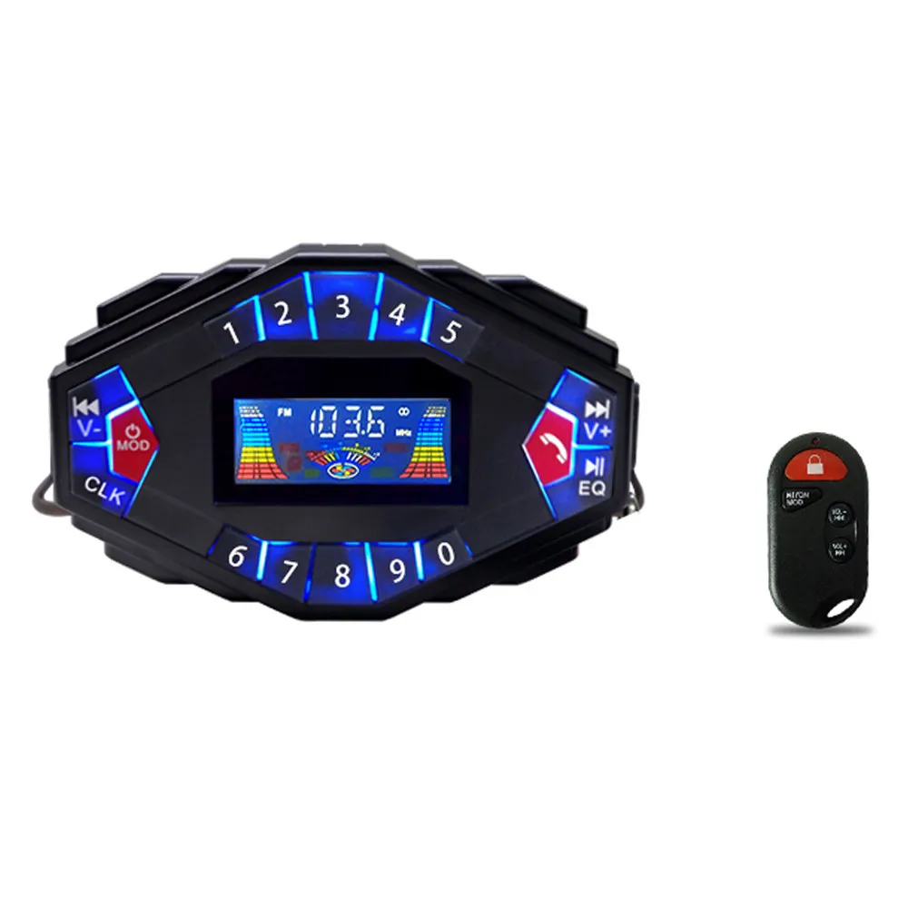 2.1A Многофункциональный мотоцикл синий зуб Музыка Аудио динамик с ЖК-дисплей плеер часы мото динамик зарядное устройство для ЖК-экрана
