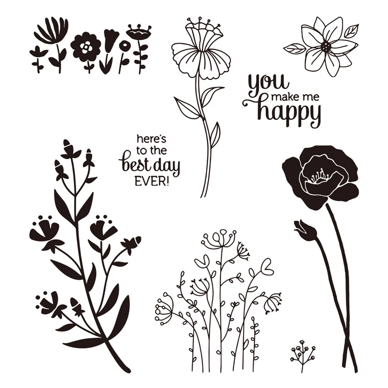 

flowers Transparent Clear Silicone Stamp/Seal for DIY scrapbooking/photo album Decorative clear stamp