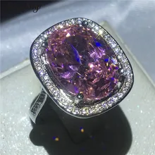 Choucong hecha a mano Grande Oval corte 10ct 5a ZIRCON CZ anillo oro blanco lleno aniversario boda banda Anillos para las mujeres bijoux regalo