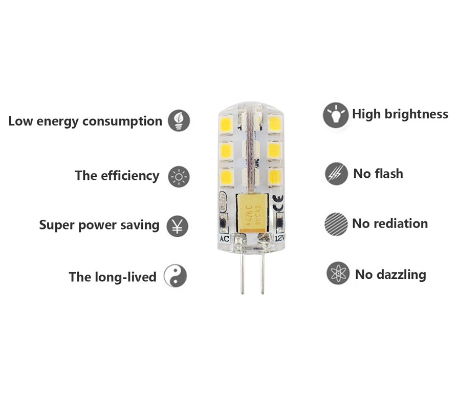 10 шт. G4 светодиодный светильник 12V AC DC 3000K 4000K 6000K светодиодный G4 лампы Luz 2835SMD 24 светодиодный капсулы силикона светильник эквивалентно 20 Вт галогенная лампа