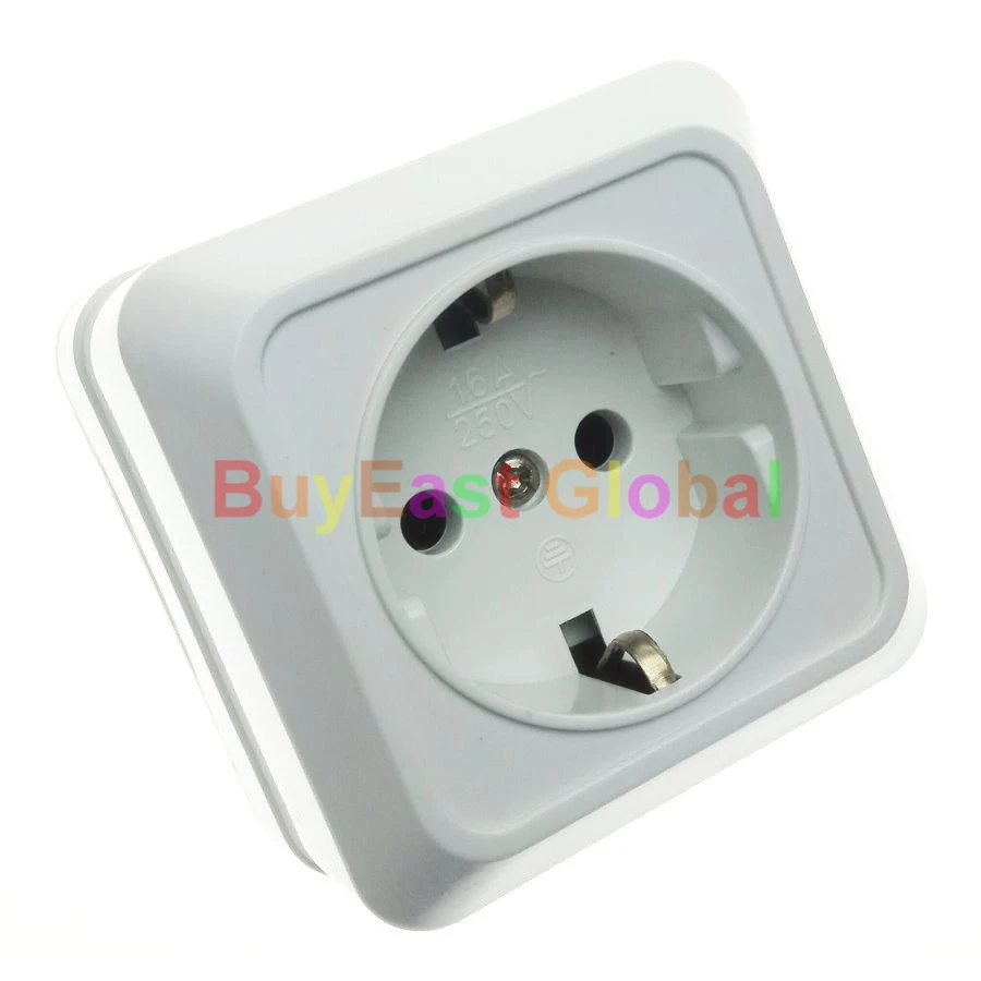 Eu 16a Schuko Type F Standard Surface Wall Mounted Power