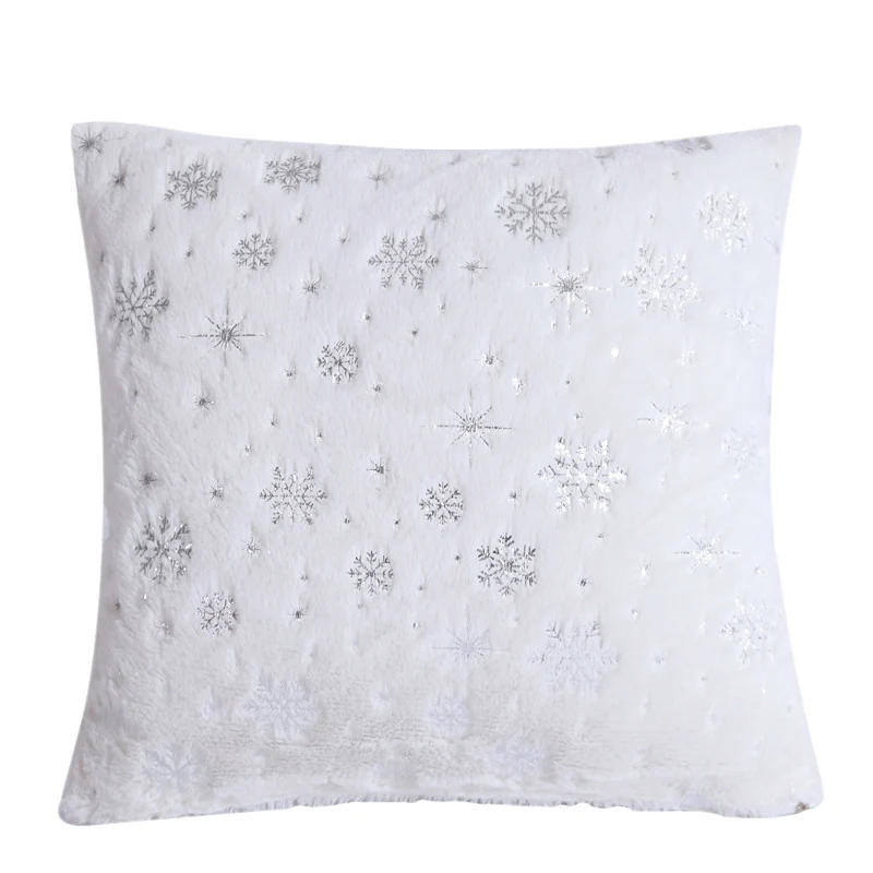 Snowflake Decorative Pillows Soft Cushion Cover Plush Throw Pillow Cover Seat Sofa Embrace Pillow Case Home Decor 45x45cm