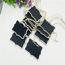 1pcs/Lot Rectangle Chalkboards Hemp Rope Hanging Wooden mini blackboard Message board For Wedding Party Decorations