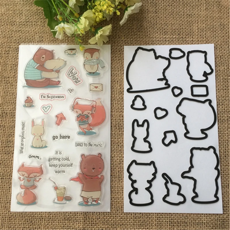 travel bear Metal Cutting Dies Stencils for DIY