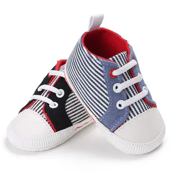 

2017 Hot Sale New Arrival Autumn Baby Casual Toddler Shoes Kids Stripped Cotton First Walkers for Boys
