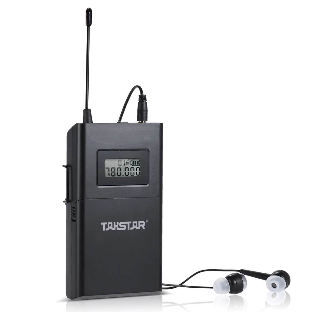 Takstar WPM-200 UHF беспроводной монитор системы 50 м расстояние передачи в ухо стерео передатчик наушников приемник lcd 6 - Цвет: Receiver