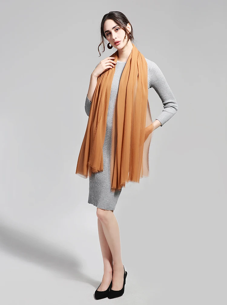 Шелк шифон шарф 110X200 см натуральный шелк ткань чистый цвет размера плюс Модный женский шарф длинный шарф