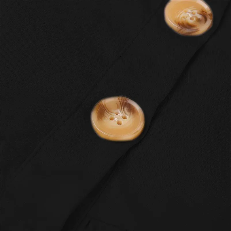 Fashion Autumn summer dress 2018 casual dress Women Holiday V Neck Solid Half Sleeve Buttons Club Party Dress vestido Y26#N (13)