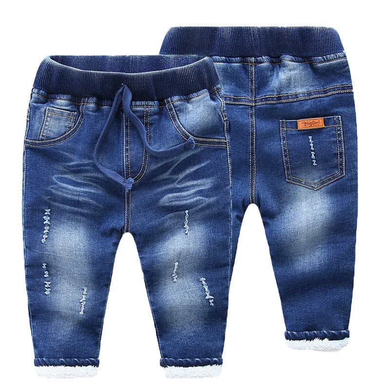 

Fashion Winter Thicken Boy Denim Pants Kids Clothes Baby Jeans Girl Pants Warm Bottom Girl Trousers Cowboys Children Clothing