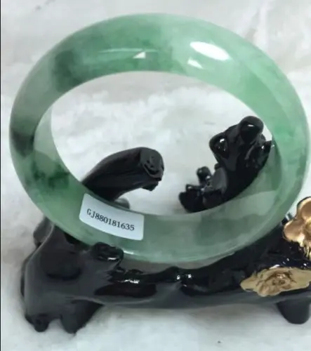 

Hot sale Free Shipping>>>>>56mm Certified Natural Green stone stone Bangle Bracelet Handmade